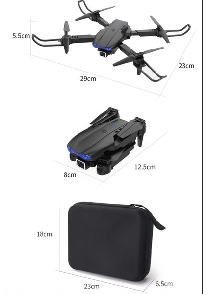 100 Mt. Engel Kaçınma Wifi 2 Kamera Hd Katlanabilir Drone fiyatları