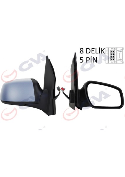 Dış Dikiz Aynası Sağ Fıesta 05 08 Elektrikli Isıtmalı Astarlı Konveks 5 Fiş VM-6312EHPR