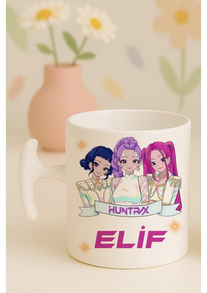 Isme Özel, Kpop Demon Hunters, Huntrix, Hediyelik Hammer Kulplu Kupa Bardak