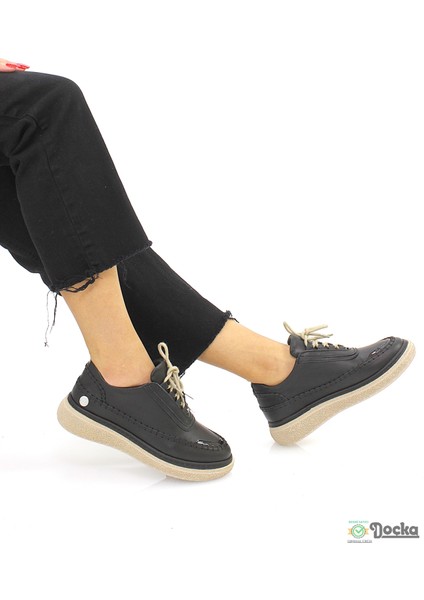 Mammimia Kadın Spor Tarz Ortopedik Hakiki Deri Düz Taban Mevsimlik Hafif Günlük Ayakkabı M26/KA115