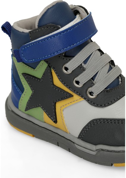 STOR.B4PR Gri Erkek Çocuk High Sneaker