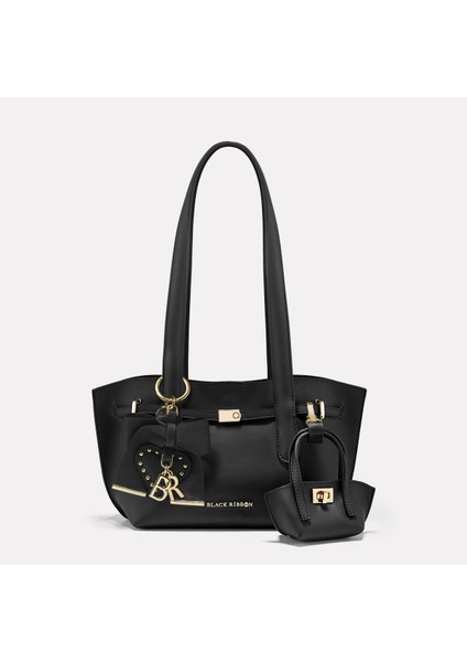 Midi Boy Kadın Siyah Tote Bag Çanta - Dora