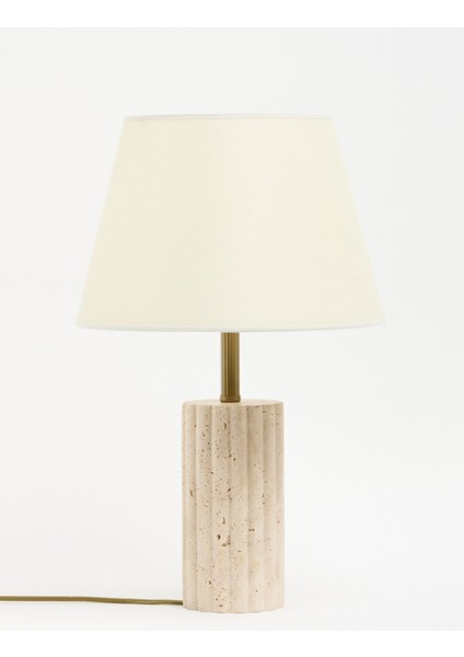 Astra Kumaş Şapkalı Traverten Abajur