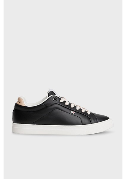 Logolu Deri Sneaker Ayakkabı Bayan Ayakkabı FW0FW08815 Bds