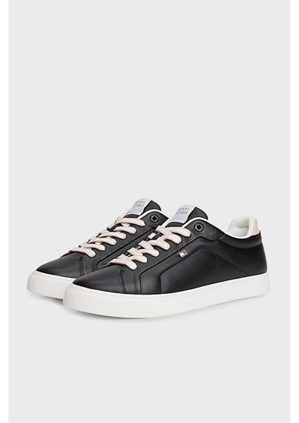 Logolu Deri Sneaker Ayakkabı Bayan Ayakkabı FW0FW08815 Bds modelleri