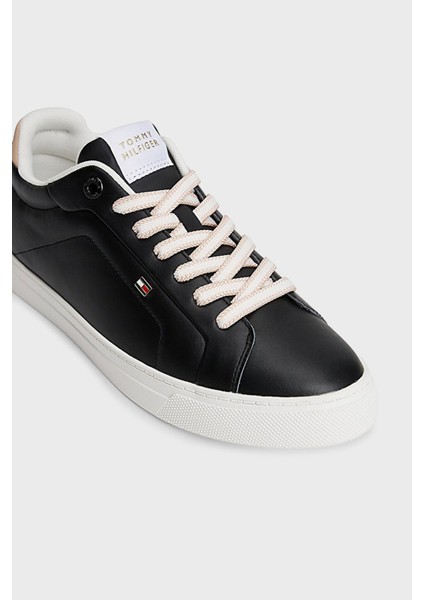 Logolu Deri Sneaker Ayakkabı Bayan Ayakkabı FW0FW08815 Bds indirimleri
