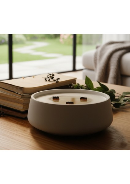 Dekoratif Büyük Boy Vegan American Vanilya Kokulu Kase Mum & Kandil Terapi Chakra Orta Sehpa Objeler