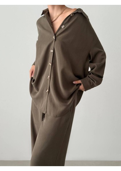 Kadın Oversize Gömlek & Palazzo Pantolon Salaş Ikili Takım fiyatları