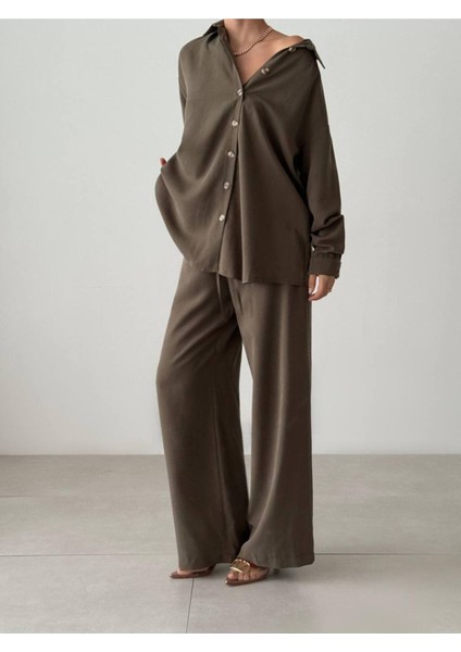 Kadın Oversize Gömlek & Palazzo Pantolon Salaş Ikili Takım fırsatları