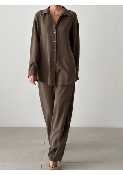 Kadın Oversize Gömlek & Palazzo Pantolon Salaş Ikili Takım indirimleri