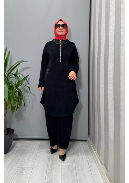 Kapüşonlu Tunik Siyah 56MK2140