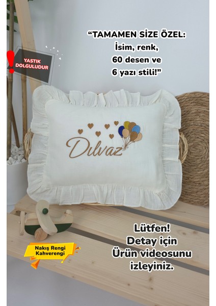 Müslin Yeni Doğan 4katlı Organik %100PAMUK Kişiye Özgü Nakışlı Hastane Çıkış Seti (Çoklu Balon)