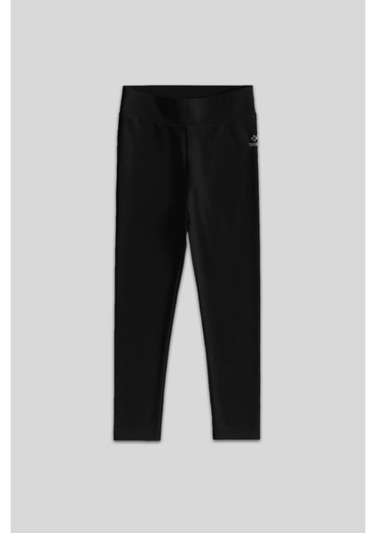 Siyah Yüksek Bel Dar Paça Kız Çocuk Tayt - 75047