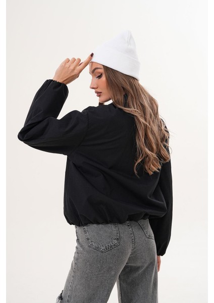 Yakalı Fermuarlı Fleto Cepli Beli Lastikli Siyah Mont SRP1196 indirimleri