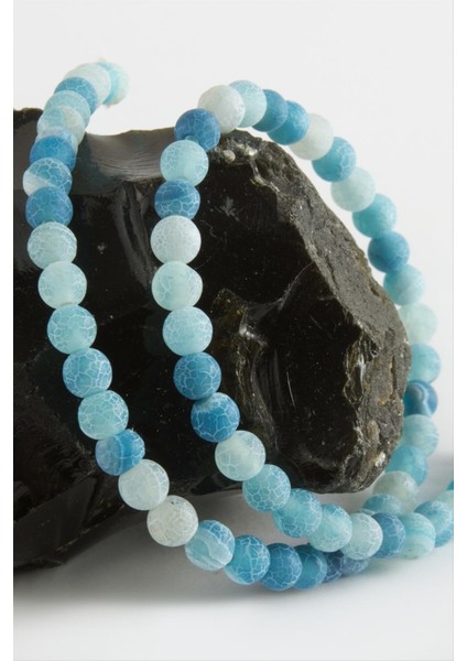 Ds-Derin Mat Akik Taşı 6 Mm-Mavi