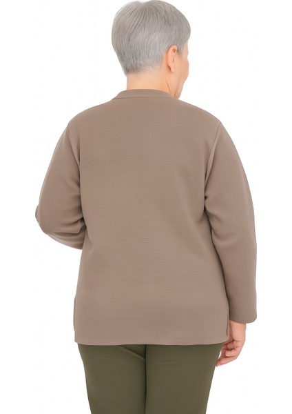 Düğmeli Cepli Çelik Örgü Klasik Anne Hırka fırsatları