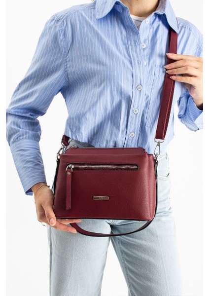 , Çok Gözlü , bordo bayan Omuz ve Çapraz Çantası modelleri