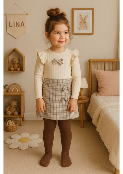 Şort Etekli Fiyonklu Takım