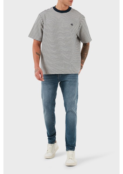 Çizgili Pamuklu Regular Fit Bisiklet Yaka T Shirt LV04LD204G67U Erkek T Shirt LV04LD204G 67U fiyatları