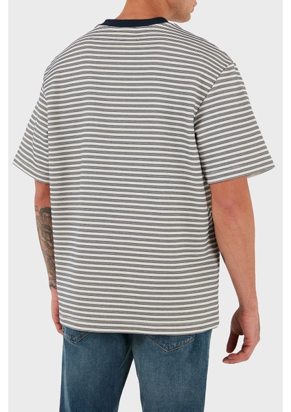 Çizgili Pamuklu Regular Fit Bisiklet Yaka T Shirt LV04LD204G67U Erkek T Shirt LV04LD204G 67U modelleri