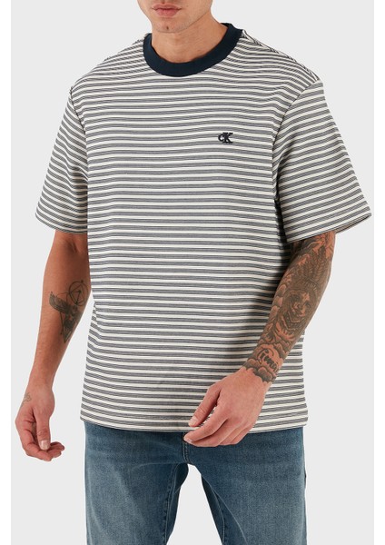 Çizgili Pamuklu Regular Fit Bisiklet Yaka T Shirt LV04LD204G67U Erkek T Shirt LV04LD204G 67U fırsatları