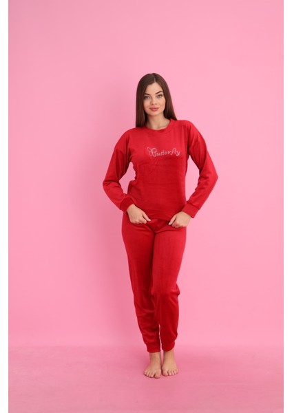 Fransız Kadifesi Kadın Eşofman Takımı - Butterfly Modeli fiyatları