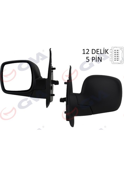 Dış Dikiz Aynası Sol Kangoo 08 Elektrikli Isıtmalı Konveks 5 Fiş VM-6131EHL