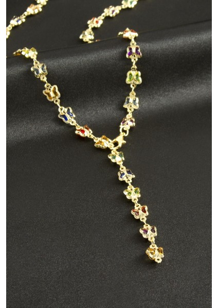 Wizard Kelebek Zirkon Taşlı Y Kolye-Sarı fiyatları