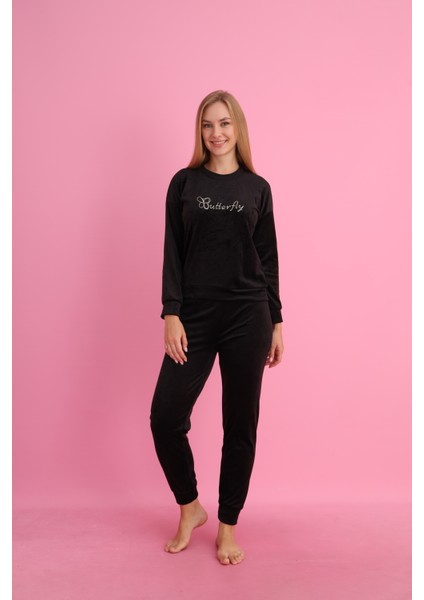 Fransız Kadifesi Kadın Eşofman Takımı - Butterfly Modeli fiyatları