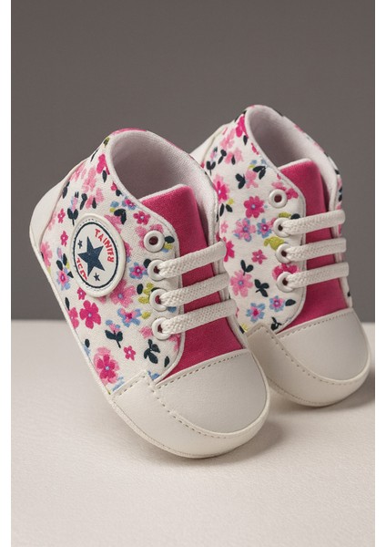 Kız Bebek Çiçekli Ilk Adım Ayakkabı Patik Esnek ve Kaydırmaz Taban fiyatları