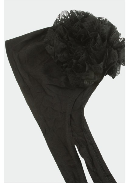 Ds-Derin Dikişli Fırfırlı Bone-Siyah