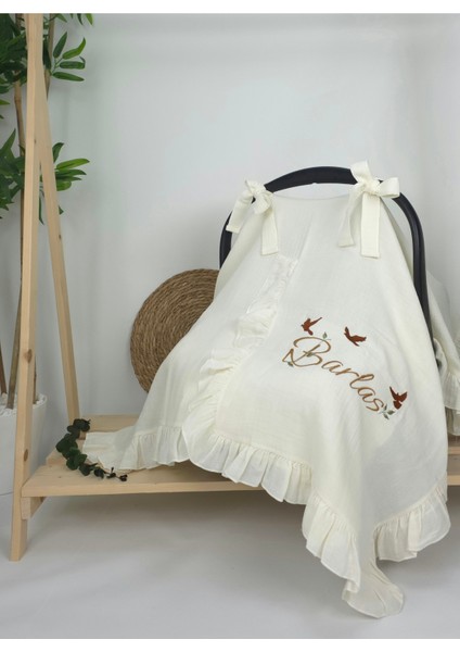 Müslin Yeni Doğan 4katlı Organik %100PAMUK Kişiye Özgü Nakışlı Hastane Çıkış Seti(3'lü Kelebk Model) fiyatları