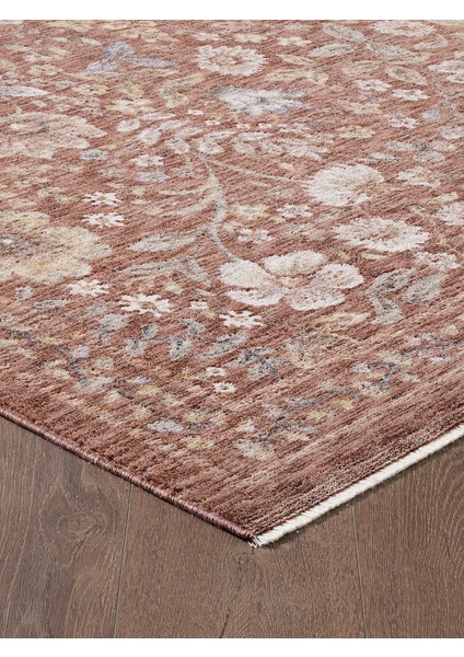 Frezia Floral Bambu Polyester Oturma Odası Salon Mutfak Halısı Eskitme Çiçekli Vintage Halı modelleri