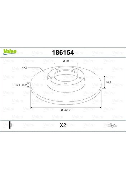 496076 - On Fren Dıskı Tempra-Tıpo-Marea-Brava-Bravo 96 Alfa Romeo 145-146 Lancıa Delta-Ypsılon 257×12X4DL