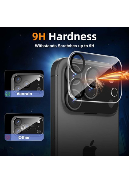 Apple iPhone 17 Pro Uyumlu Kamera Koruma Lens Koruyucu Temperli Cam Tam Çerceveli Lens Koruma Şeffaf Lens fırsatları