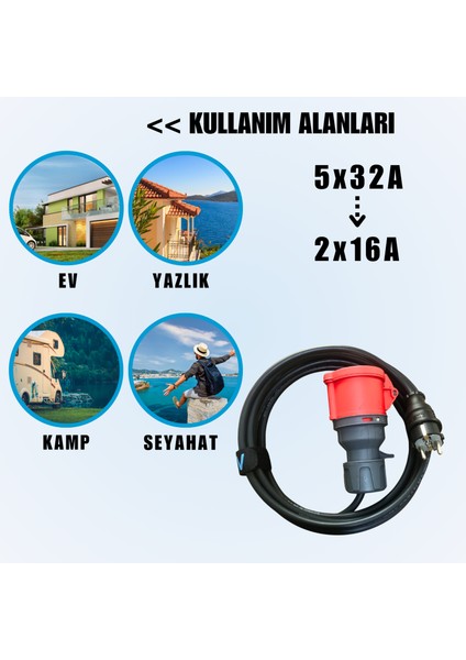 22kW Elektrikli Araç Şarj Cihazı için 50Cm Monofaze Fişli Dönüştürücü Adaptör indirimleri