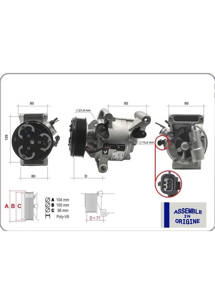 Kompresör Dacıa Duster Iı 18> Sandero Iı 17> Logan Iı Mcv 17> 1.5 Dci