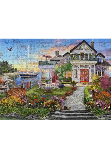 Kıyıdan Kaçış David Maclean Deniz Kenarında Çiçekli Ev 1000 ,500 , 255 , 120 Parça Ahşap (Msf) Puzzle Yapboz fırsatları