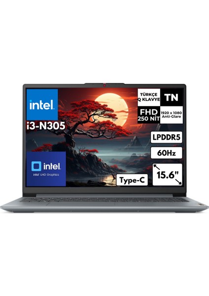 Ideapad Slim 3 15IAN8 I3-N305 8 GB 4 Tbssd UHD Graphics 15.6" Fhd Freedos Notebook 82XB00B4TXAT5