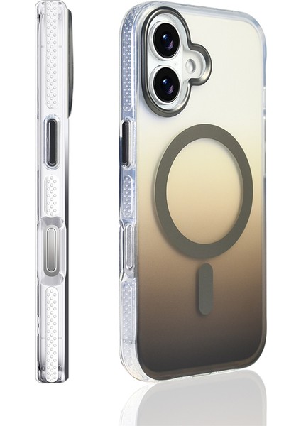 Apple iPhone 17 Kılıf M-Safe Şarj Özellikli Transparan Renk Geçişli Zore Toros Kapak Gri fiyatları