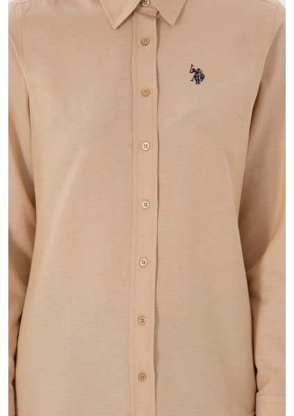 Kadın Camel Gömlek Basic 50307726-VR015