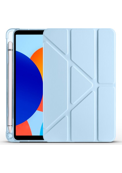Xiaomi Redmi Pad Se 8.7 Uyumlu Tri Folding Kalem Bölmeli Standlı Kılıf Mavi fiyatları
