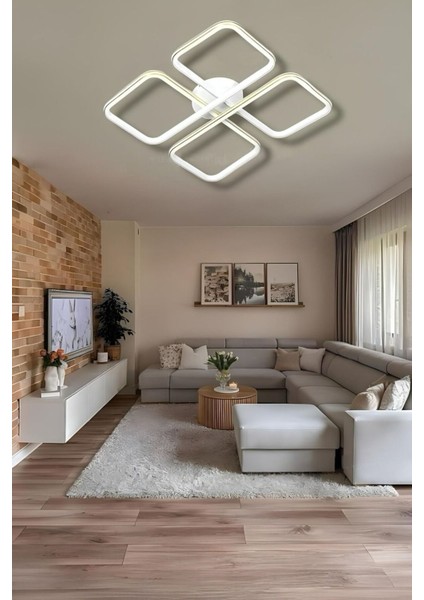 Yasemin White Gold Tek Renk Modern Plafonyer LED Avize modelleri