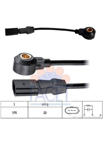 25 Facet 93044 - Motor Vuruntu Sensörü Akl 1.6 Octavıa Golf Bora A3 Cordoba Leon