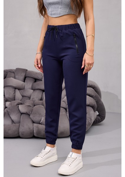 Kadın Yüksek Bel Likralı Rahat Kumaş Jogger Beli Lastikli Pantolon fiyatları