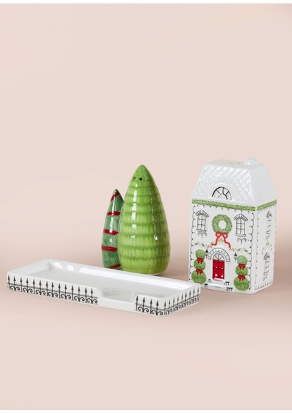 Yılbaşı Temalı Tuzluk Biberlik 3 Parça fırsatları