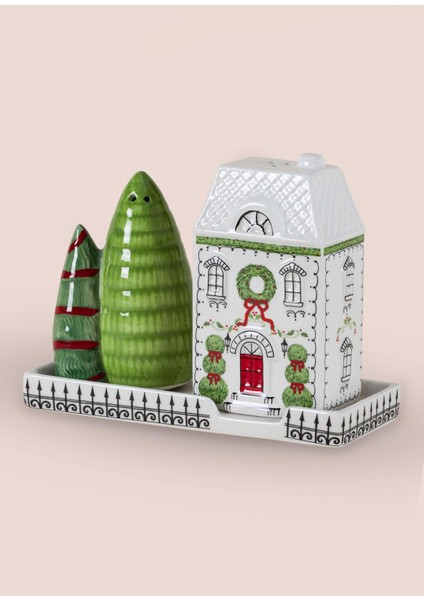 Yılbaşı Temalı Tuzluk Biberlik 3 Parça indirimleri