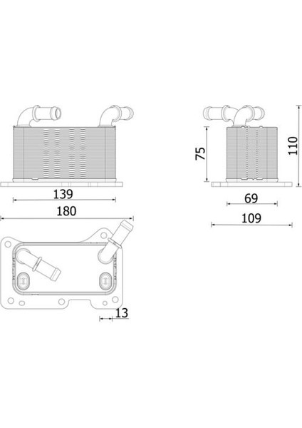Motor Yağ Soğutucusu Volvo V60 B6 V90 B6 2020 > XC60 B4 B5 B6 2019 > XC90 B5 B6 2019 > Benzinli