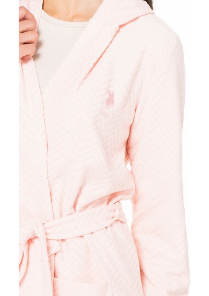 Kadın Uzun Ince Yumuşak Polar Sabahlık S26127 Kapüşonlu Kemerli Cepli indirimleri