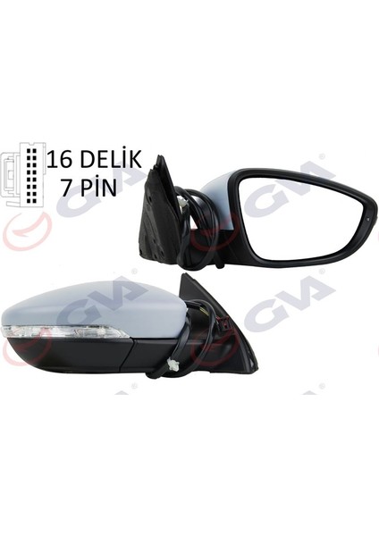 1075347 - Dış Dikiz Aynası Sağ Passat 11 Elektrikli Isıtmalı Ç.aydınlatmalı Astarlı Konveks 7 Fiş VM-6194NEHPR